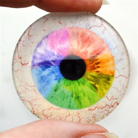 Rainbow Human Inspired Glass Eyes With Whites Handmade Glass Eyes