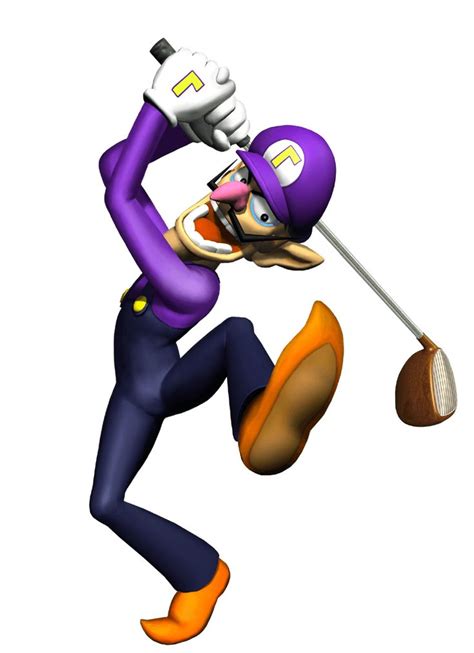Waluigi Playing Golf From The Official Art Set For Mariogolf