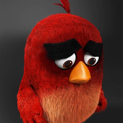 3d Realistic Red Angry Birds Model