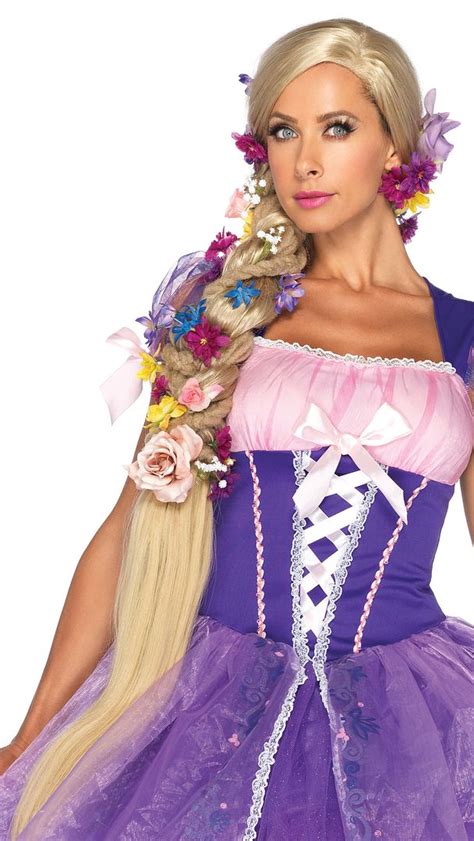 Adult Movie Tangled Disney Princess Rapunzel Long Blonde Braided