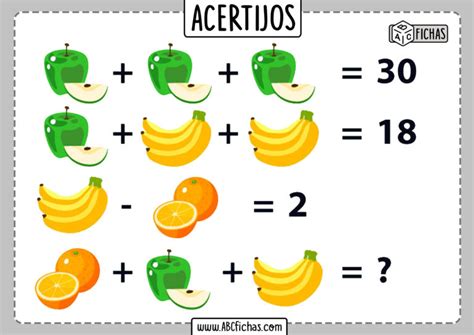 Acertijos De Matematicas Con Dibujos Abc Fichas