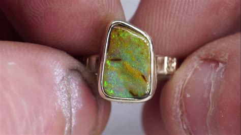 Boulder Opal Ring Set In Silver Youtube