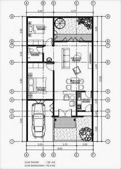 Berikut ini adalah desain dan denah rumah type 36/72. denah rumah minimalis 8x15 1 lantai terlihat minimalis ...