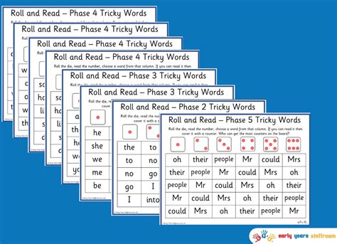 Roll And Read Tricky Words Phase 2 5 Early Years Staffroom