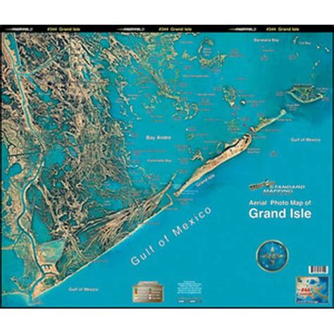 Standard Map M044 Laminated Grand Isle Louisiana Fishing Map Walmart