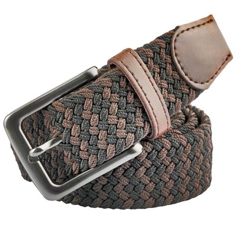 Moonsix Braided Stretch Belts For Menpu Leather Elastic Fabric Woven
