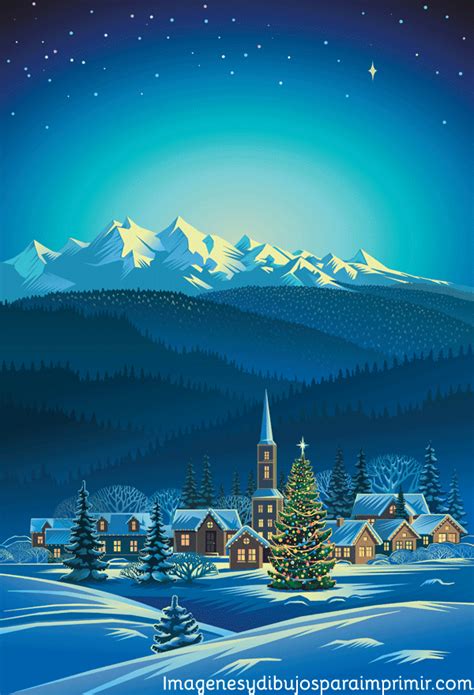 Paisajes de navidad para imprimir | Imagenes y dibujos para imprimir