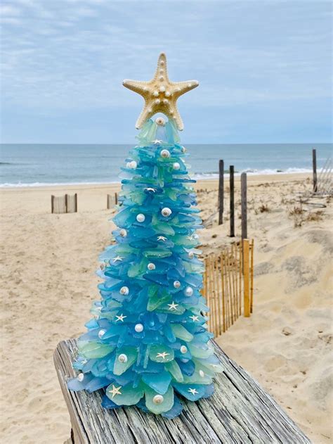 Handmade Sea Glass Christmas Tree Large Christmas Tree Themes Creative Christmas Trees