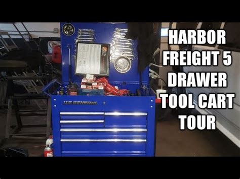 HARBOR FREIGHT US GENERAL 5 DRAWER TOOL CART TOUR YouTube