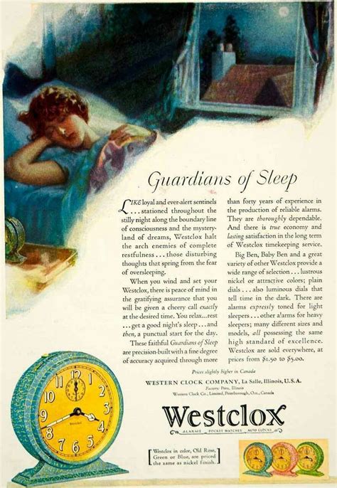Westclox 1929 Vintage Ads Alarm Alarm Clock