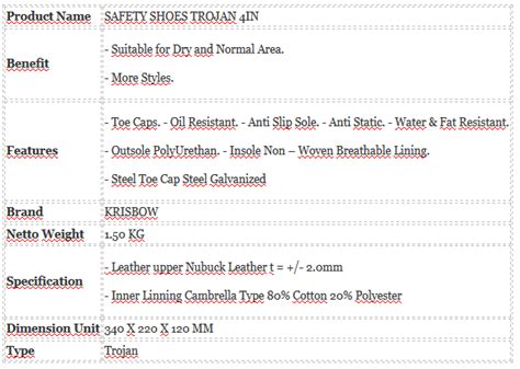 Shipments available for pt ray chain shoes indonesia jl raya n451 cartons = 5408 pairs of footwear samsung tity +py4 hwyfs08 pony mens tops tar hi leather athletic shoes with \n475 cartons = 5700 pairs of. KRISBOW SAFETY SHOES TROJAN 4IN - PT PUTRA SIDUASAUDARA INDONESIA