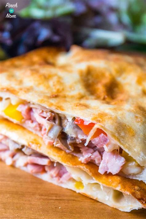Ham And Mushroom Pizza Calzone Slimming Weight Watchers Friendly Pinch Of Nom
