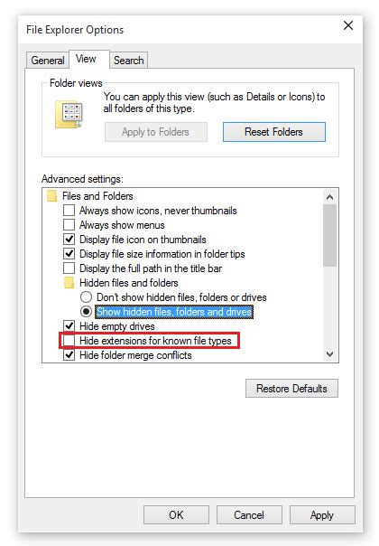 How To Show The File Extension See The File Extension On Windows 1078