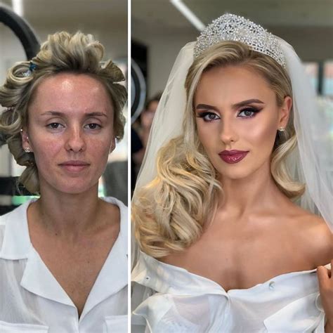 23 Photos Taken Before And After Brides Got Their Wedding Makeup (New