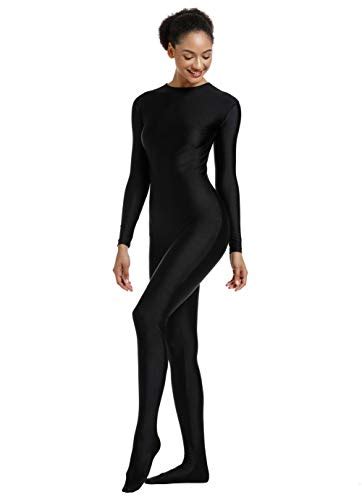 ovigily women s long sleeve one piece unitard full body zentai costumes black