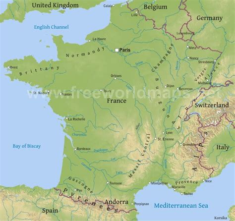 France Physical Map