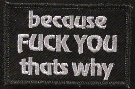 because fu thats why patch in 2020 funny patches fun at work patches
