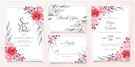 Our selection of invites features designs for bridal showers, baby showers, graduation invitations & more. Floral wedding invitation card template set - Download Free Vectors, Clipart Graphics & Vector Art