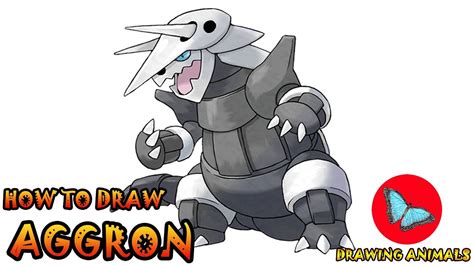 How To Draw Aggron Pokemon Coloring And Drawing For Kids Youtube