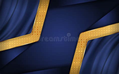 Luxury Blue Background With Golden Lines Combination Graphic Design