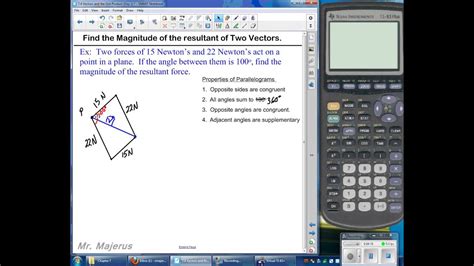 Once you have all two lower angles, the sum of the angles in a triangle is 180. 7.4 Finding the magnitude of the resultant of two vectors ...