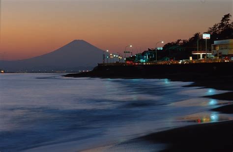 View Of Mt Fuji From Shichirigahama Beach Near Kamakura Kanagawa