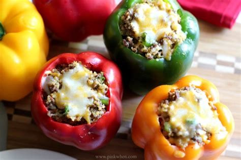 Chorizo And Beef Quinoa Stuffed Pepper Recipe Pinkwhen