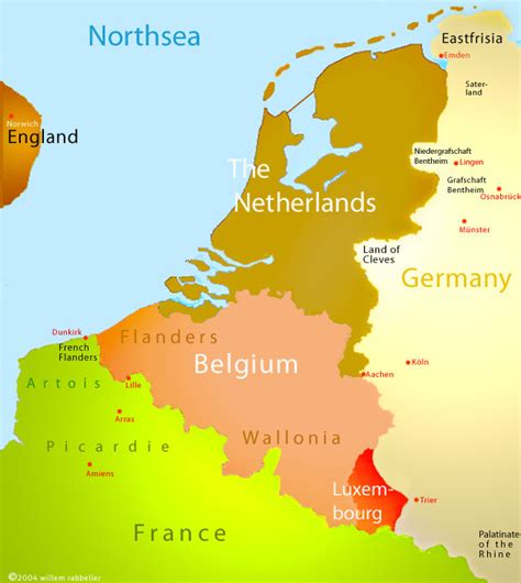 map the netherlands and belgium