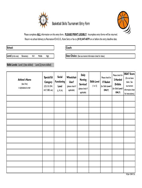 Basketball Registration Form Template Word Fill Out And Sign Online Dochub