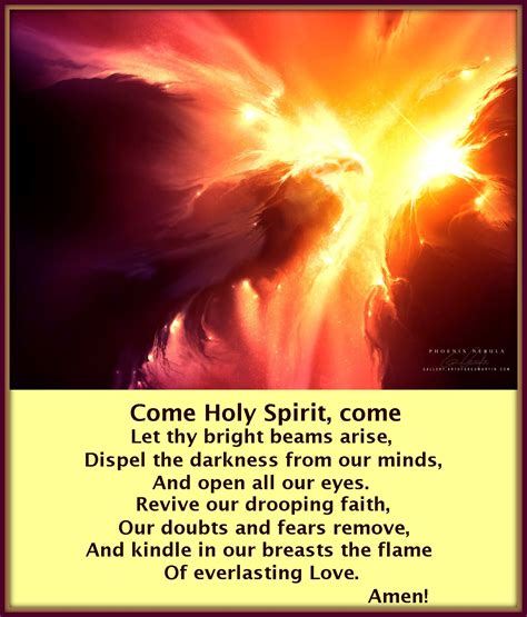 Come Holy Spirit Holy Spirit Come Let Thy Bright Beams Arise Dispel