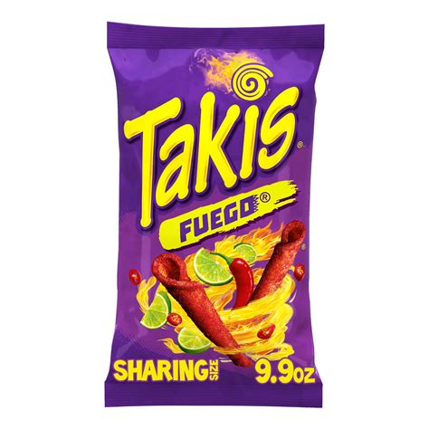 Takis Fuego Rolls 99 Oz Bag Hot Chili Pepper And Lime Flavored Spicy Tortilla Chips
