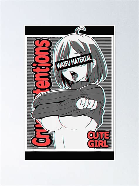 Ahegao Anime Girl Ecchi Waifu Material Lewd Otaku Poster For Sale By Jorisdebeys Redbubble