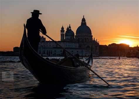 Gondola By La Salute At Sunset Sunset Photo Salute