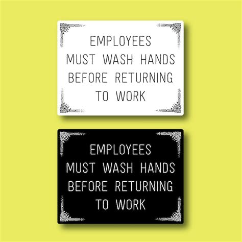 Employees Must Wash Hands Sign Etsy