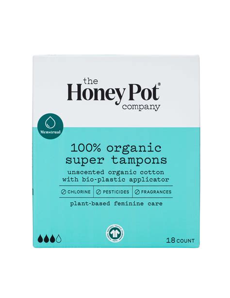 The Honey Pot Company Super Organic Bio Plastic Applicator Tampon