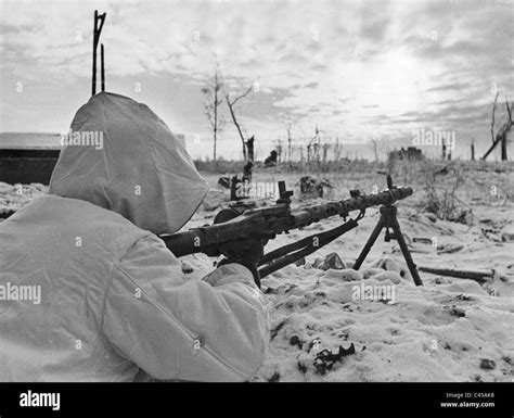 German Soldier In The North Sector Of The Eastern Front 1942 Stock