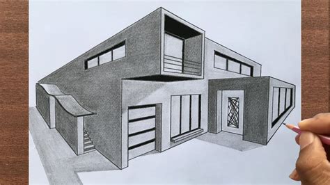 How To Draw A House In Two Point Perspective Youtube