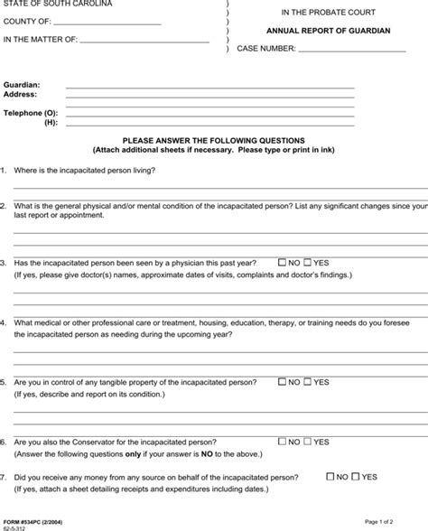 Download South Carolina Guardianship Form For Free Formtemplate