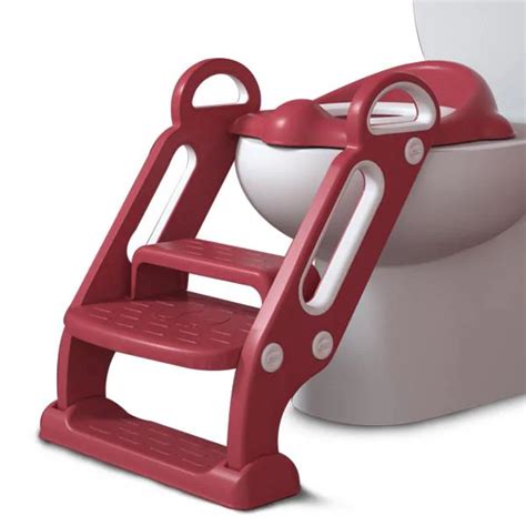 Infantso Mehroon Potty Training Step Toilet Cushioned Seat With Steps