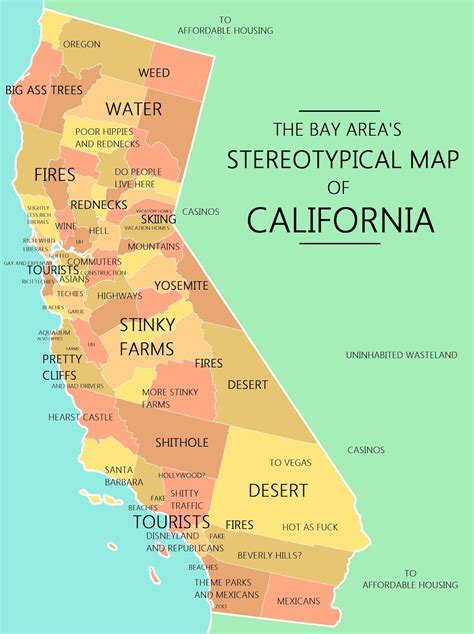 The Bay Area's Stereotypical Map of California - Vivid Maps
