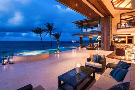 Where Interior Meets Exterior Beautiful Hawaiian Beachfront Home By
