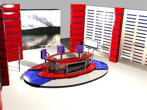 Stage News Tv Studio Set Design 004 Cgtrader