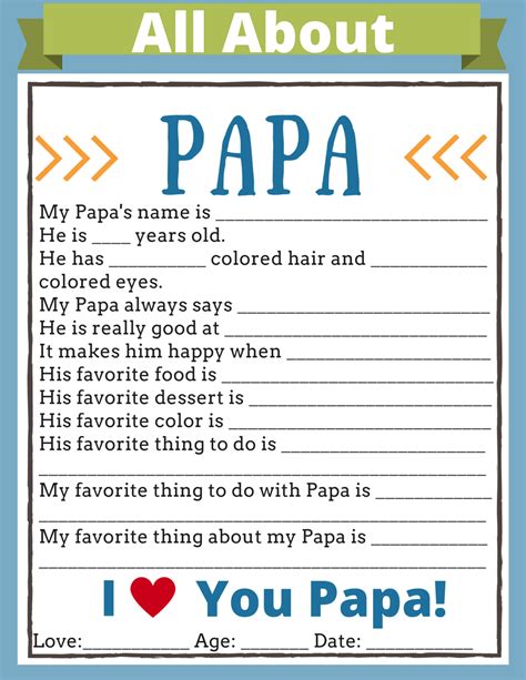 A Great And Personal T For Daddy Is This All About Daddy Printable
