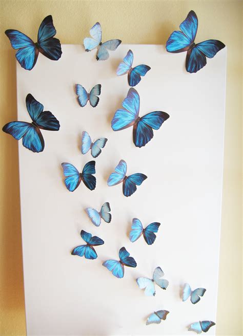 Handmade butterflies decorations look great on walls in kids rooms or any room in the house, allowing your imagination run wild and creating beautiful, romantic. 18 Butterflies Blue Something Blue Butterfly Paper Wall