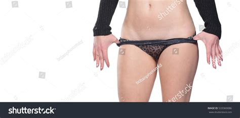 Pretty Woman Undressing Showing Her Panties Stock Photo