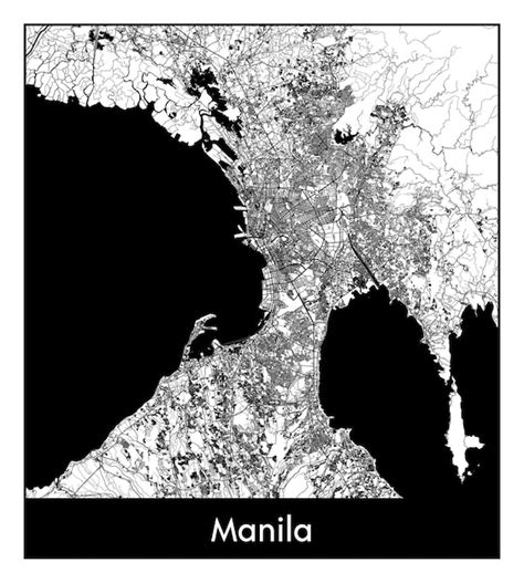 premium vector minimal city map of manila philippines asia