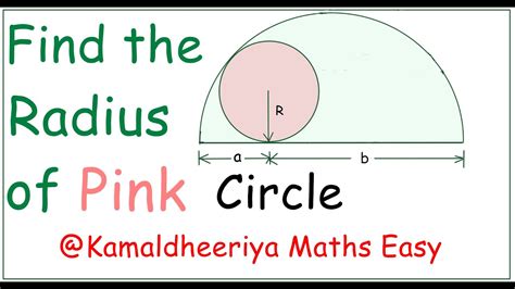 Can You Find Radius Of Pink Circle Semi Circle Problem Olympiad Kamaldheeriya Maths Easy