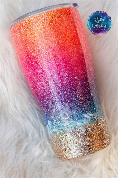 This Salty Beach Glitter Tumbler Is The Perfect Sunset Tumbler Made