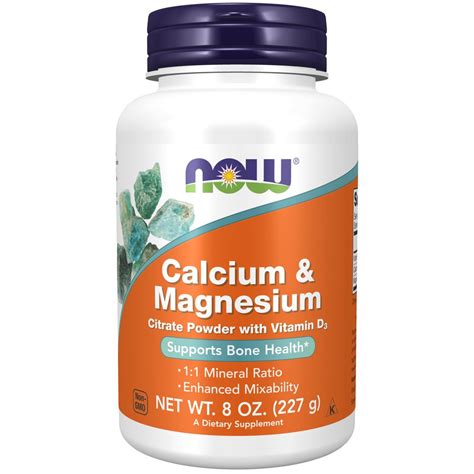 Now Supplements Calcium And Magnesium Citrate Powder With Vitamin D3