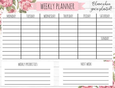 Purple Weekly Planner Page To Print Woo Jr Kids Week Planner Weekly